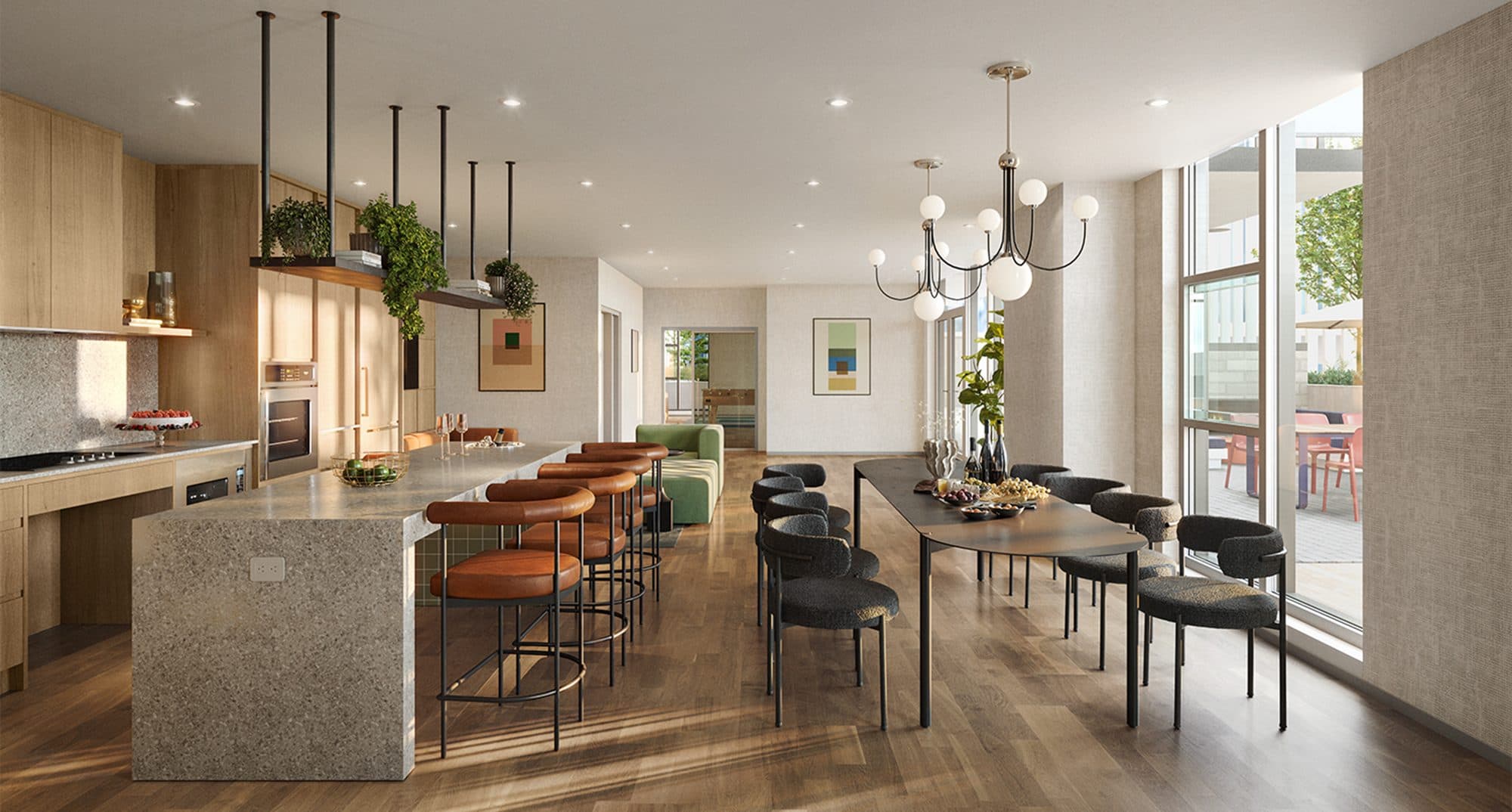 The private dining room and chef's kitchen at Signal
