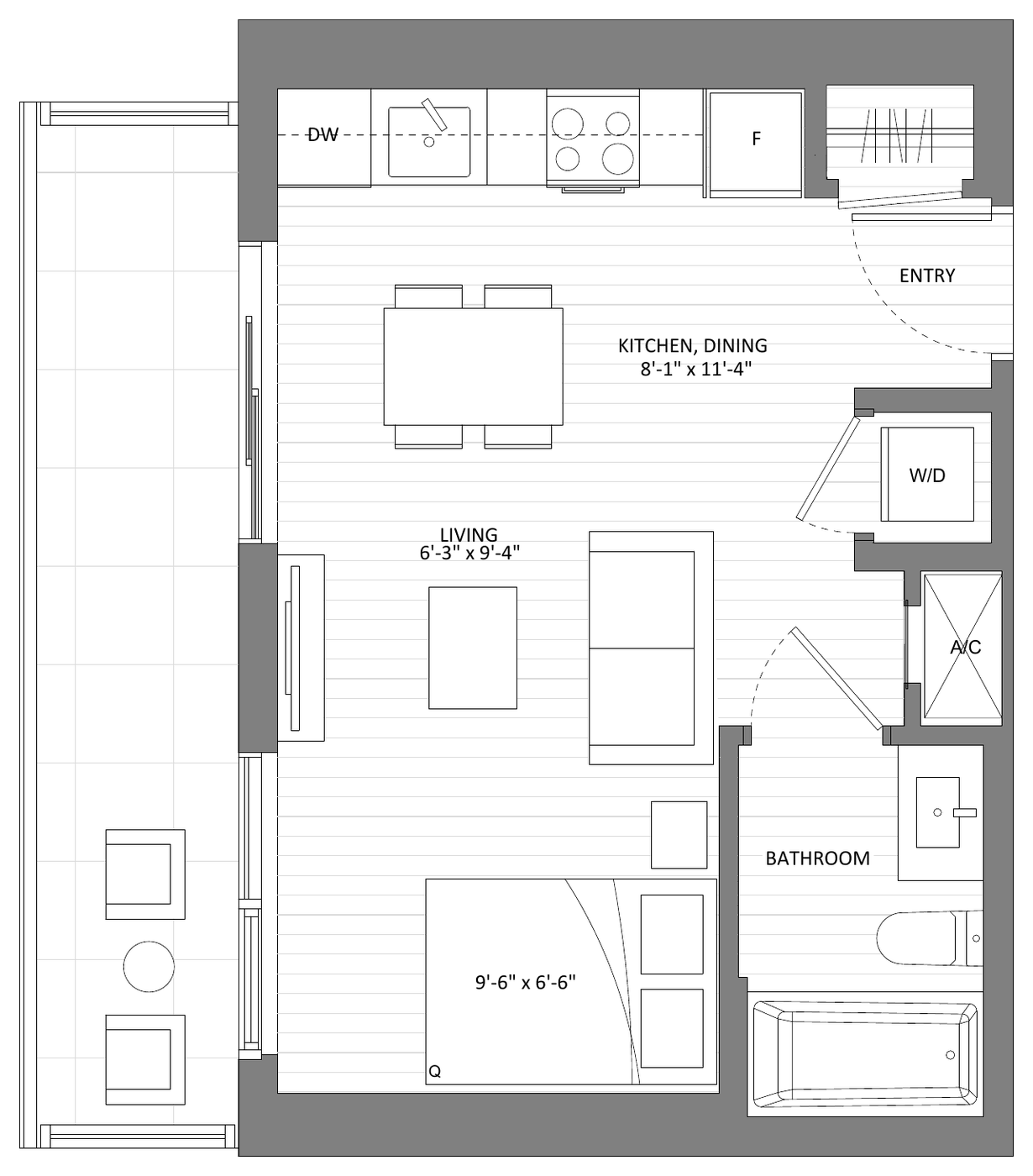 Floor plan Ash A1 — Studio