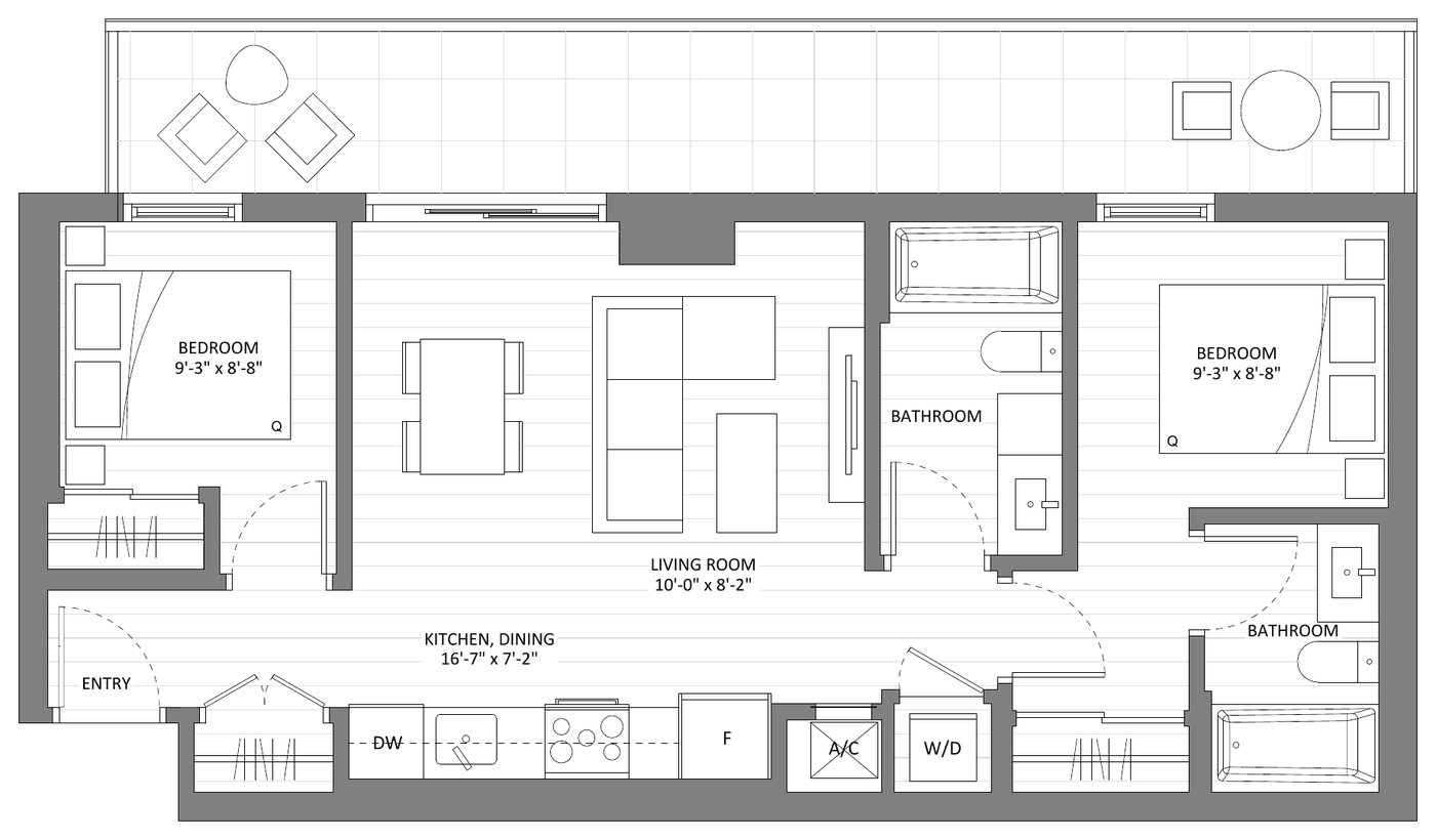 Floor plan Ash E3 — Two Bedroom