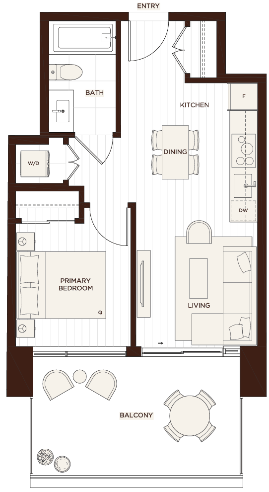 Floor plan C — One Bedroom