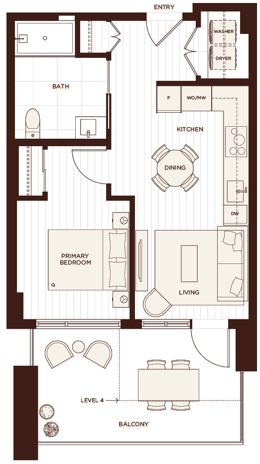 Floor plan C8 — One Bedroom, accessible