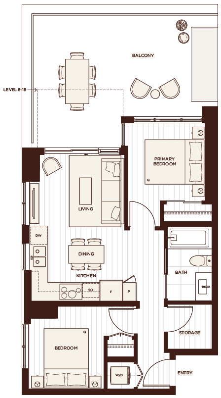 Floor plan F1 — Two Bedroom