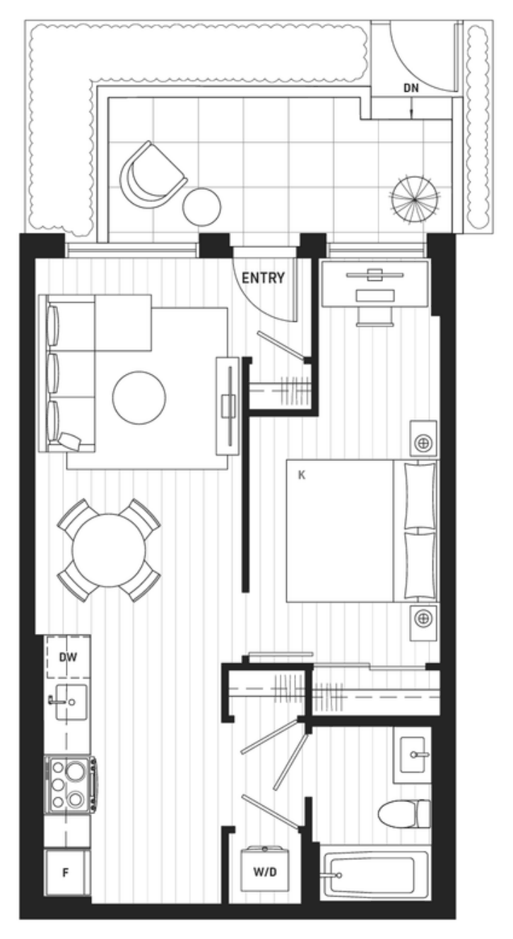 Floor plan C5 — 1 Bedroom + Flex