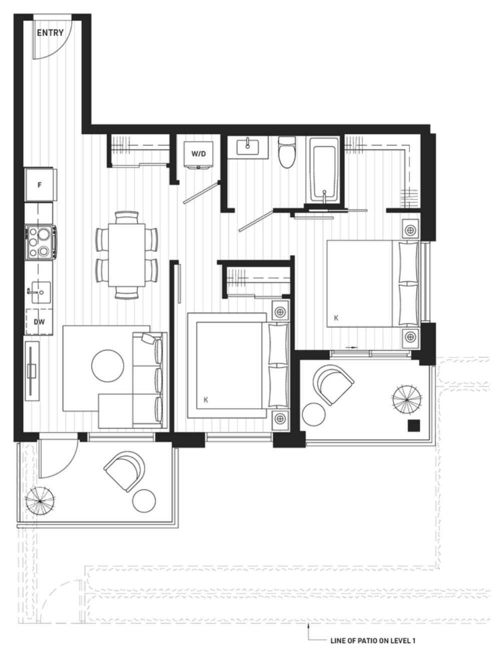 Floor plan D3 — 2 Bedroom