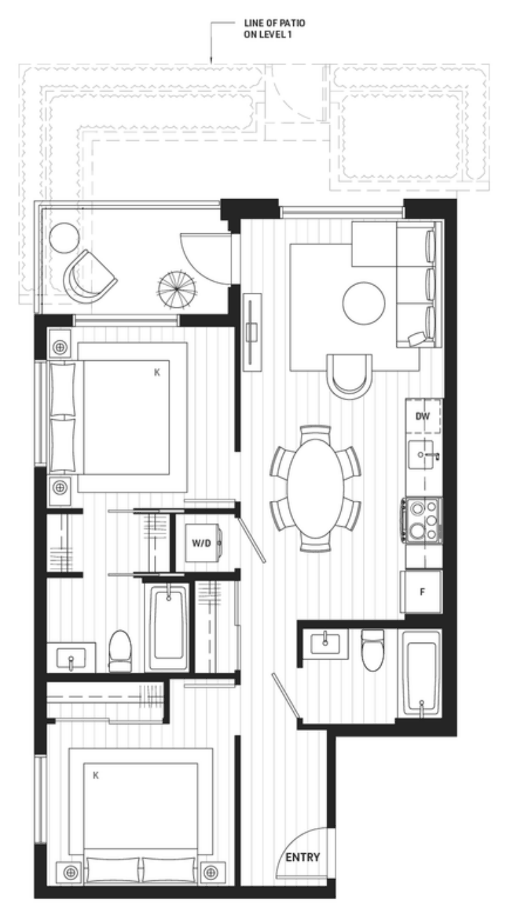 Floor plan E5 — 2 Bedroom